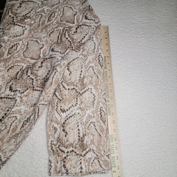 JM Collection Heavyweight Linen Top Womens 18 Button Blouse Animal Print - Picture 14 of 16